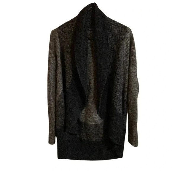 Eileen Fisher Gray Striped Wool Silk Blend Open Cardigan Size SP - Picture 1 of 6